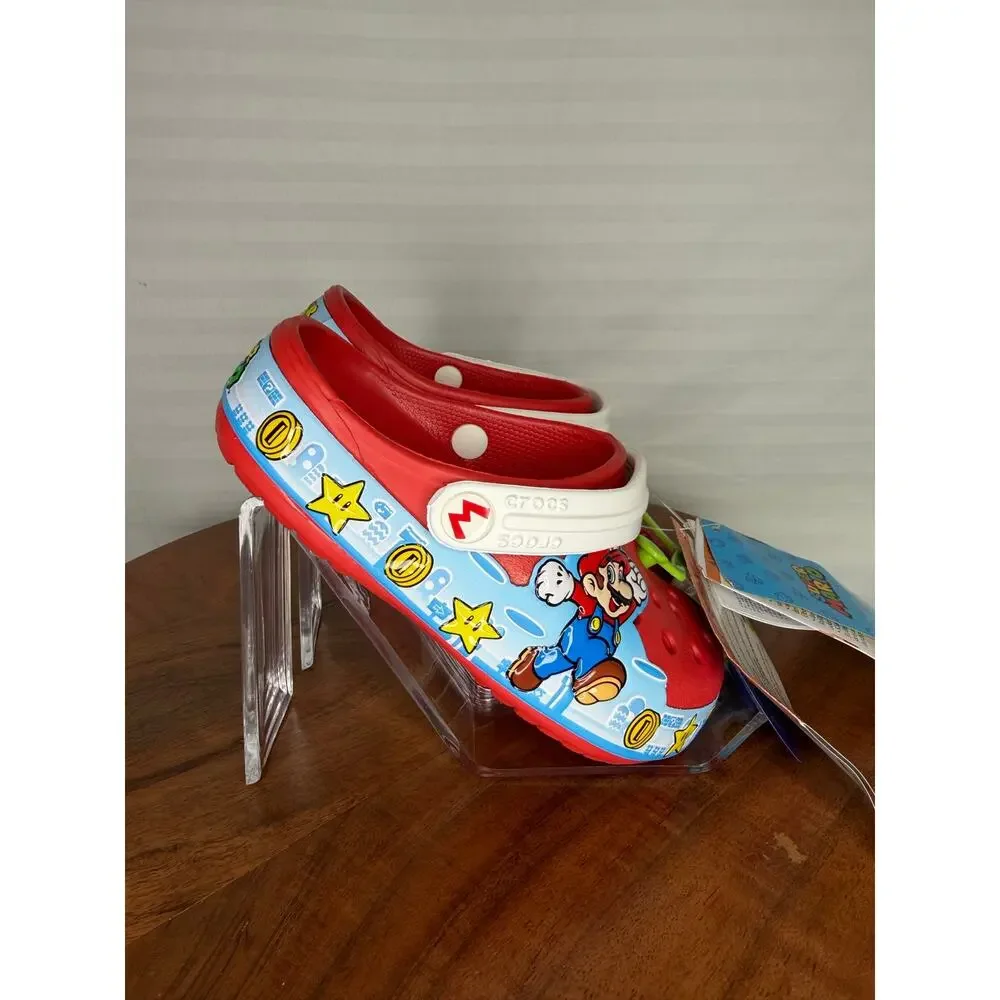 NWT Crocs Kids Super Mario Light-Up C9 Clog Red Blue Lights